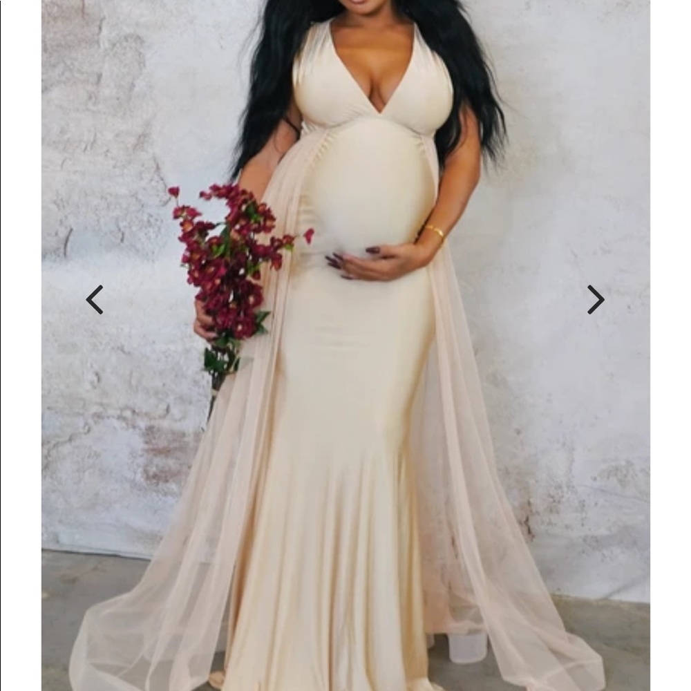 Champagne maternity dress